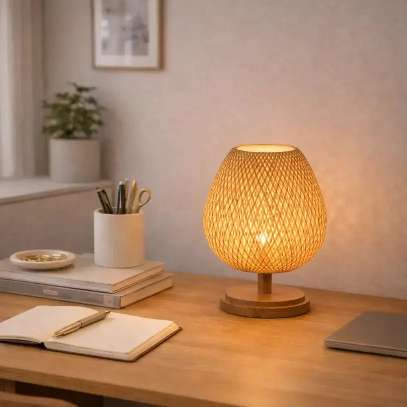 Lámpara de noche de madera y bambú natural | Neya