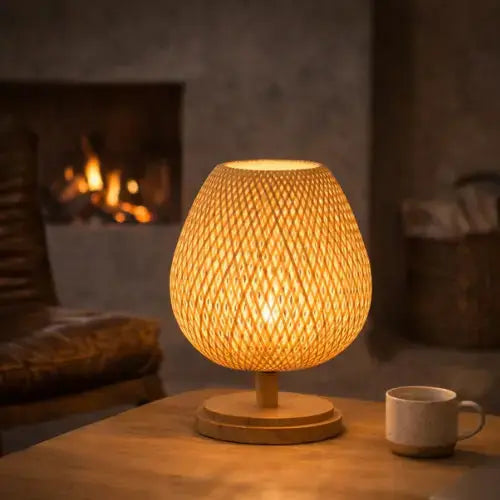 Lámpara de noche de madera y bambú natural | Neya