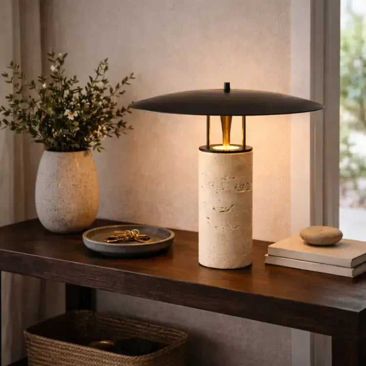 Lámpara de Mesa de Travertino | Noma