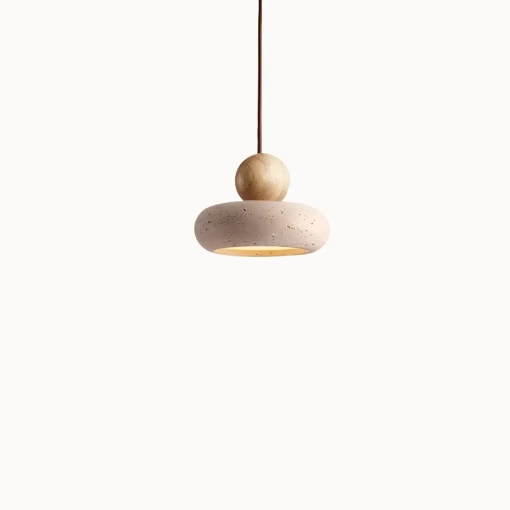 Alva - Minimalist Suspension in Travertine and Wood