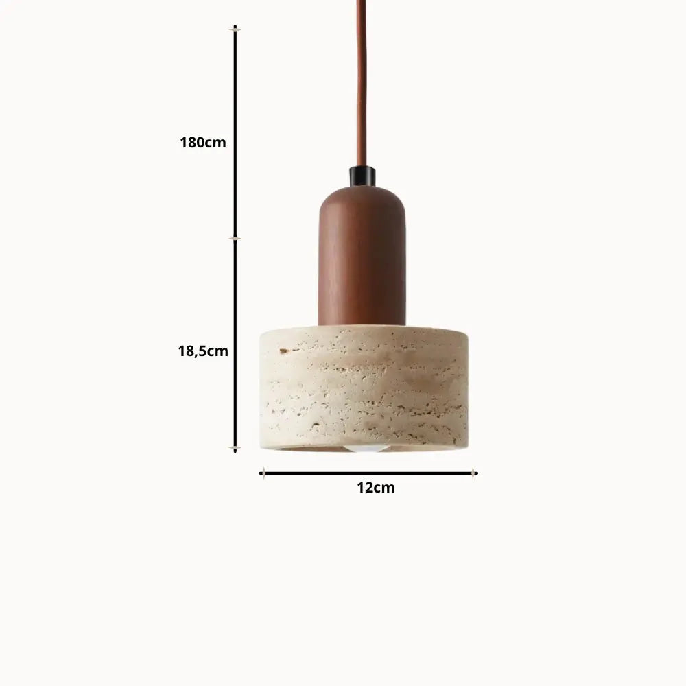 Elegante Lámpara de Suspensión en Travertino y Madera | Løvik