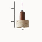 Elegante Lámpara de Suspensión en Travertino y Madera | Løvik