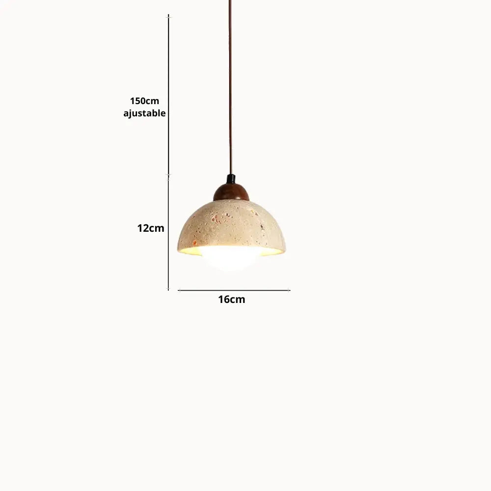 Moderna Suspensión Nórdica en Travertino y Madera | Porvoo