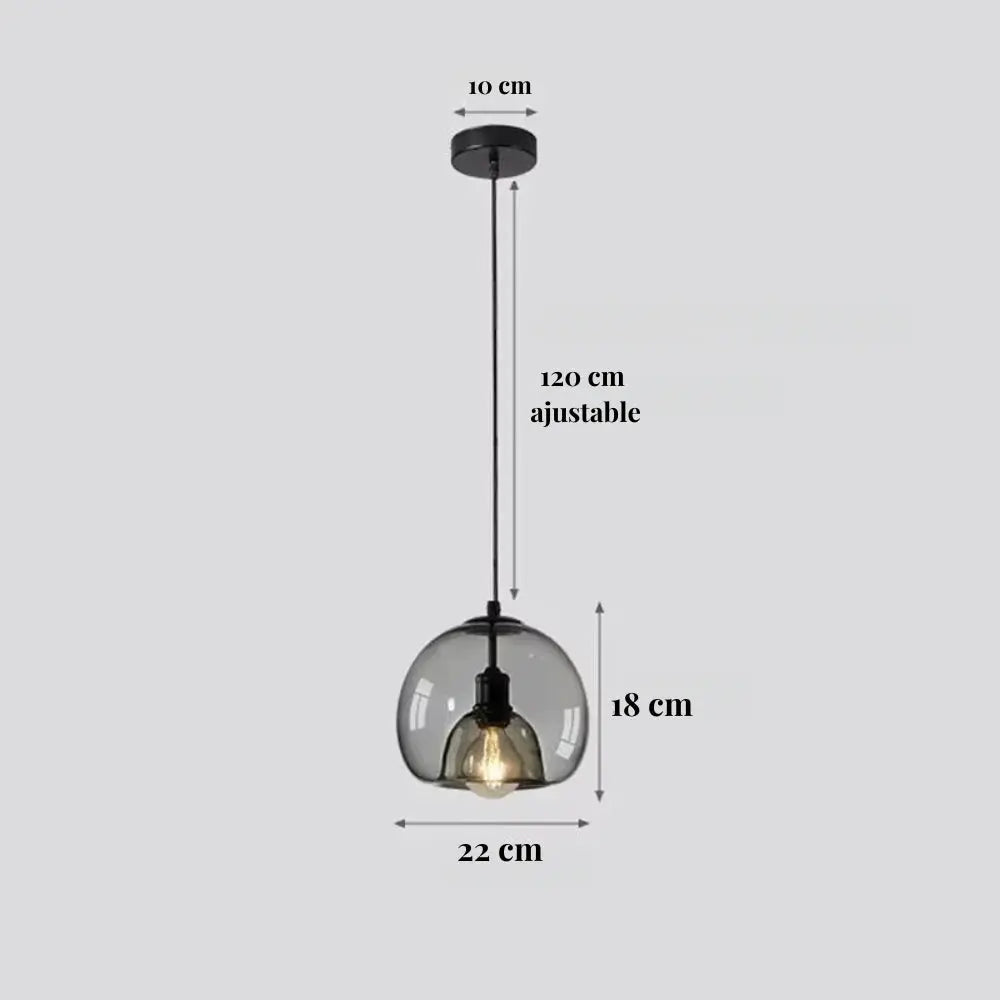 Suspensión Minimalista de Vidrio Ø 20 cm | Elina