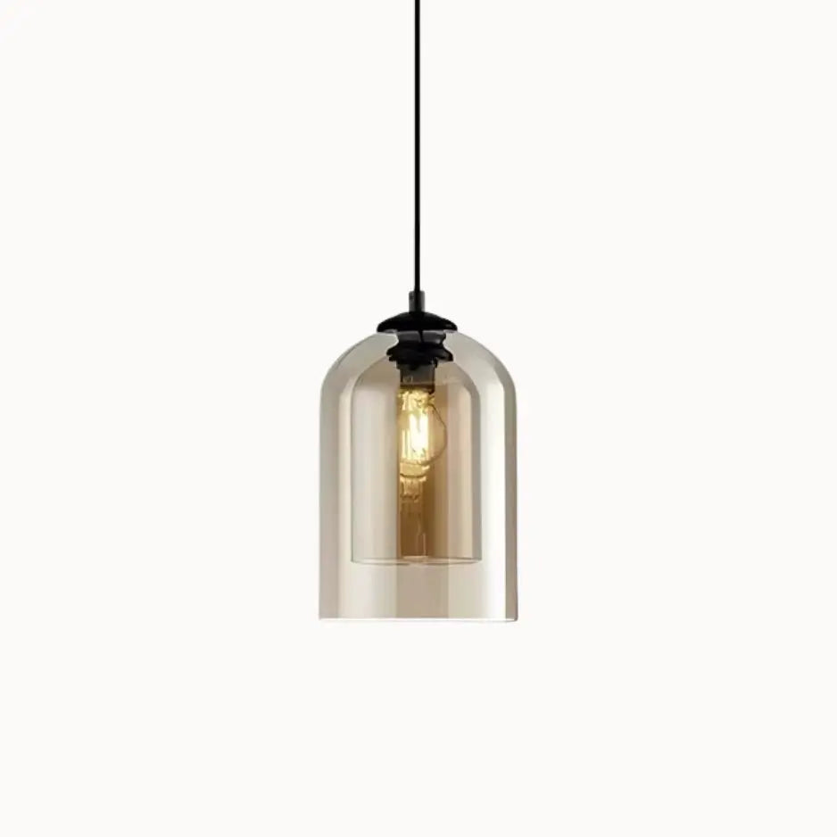 Ilma Ø 15 cm Lámpara de Suspensión de Vidrio Ahumado con Diseño Minimalista