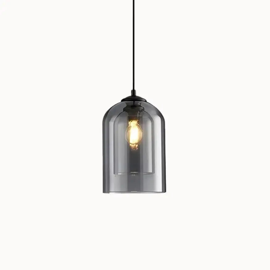 Ilma Ø 15 cm Lámpara de Suspensión de Vidrio Ahumado con Diseño Minimalista