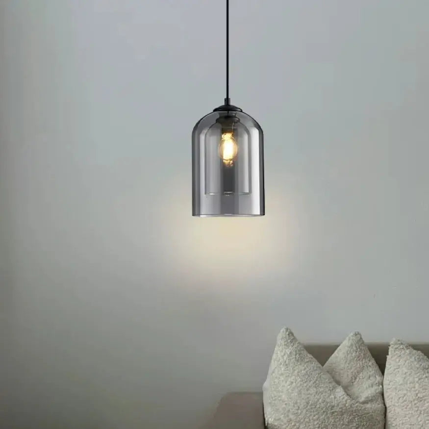 Ilma Ø 15 cm Lámpara de Suspensión de Vidrio Ahumado con Diseño Minimalista