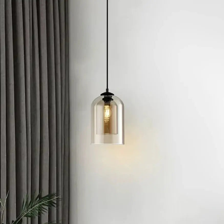 Ilma Ø 15 cm Lámpara de Suspensión de Vidrio Ahumado con Diseño Minimalista