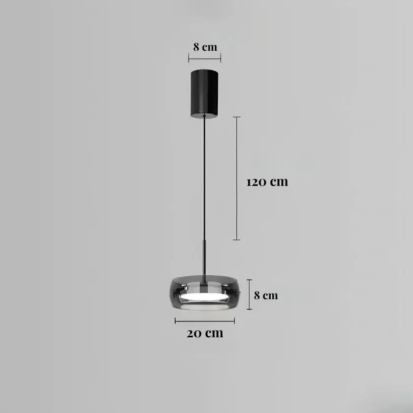 Moderna Lámpara Colgante de Vidrio Ahumado Ø 20 cm | Naela