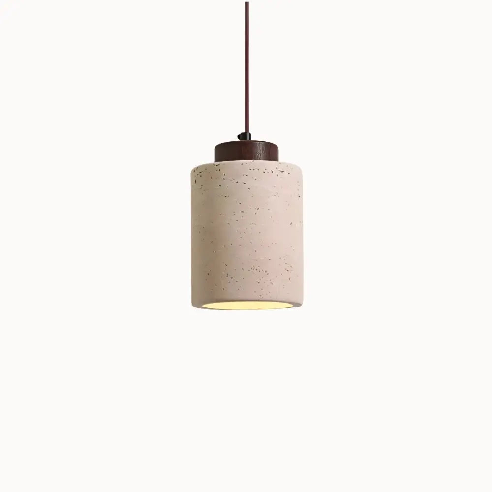 Moderna Lámpara Colgante de Travertino y Madera | Lumi