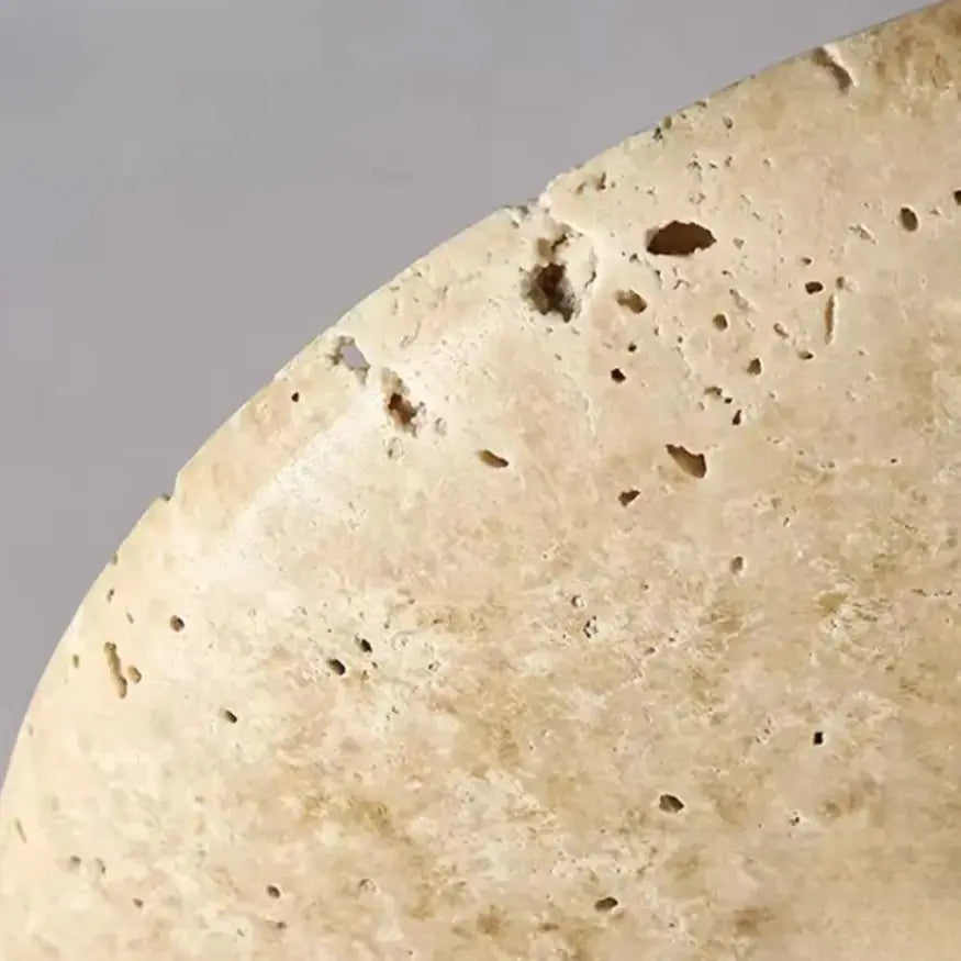 Lámpara de Techo Contemporánea Nórdica en Travertino y Madera | Bryne