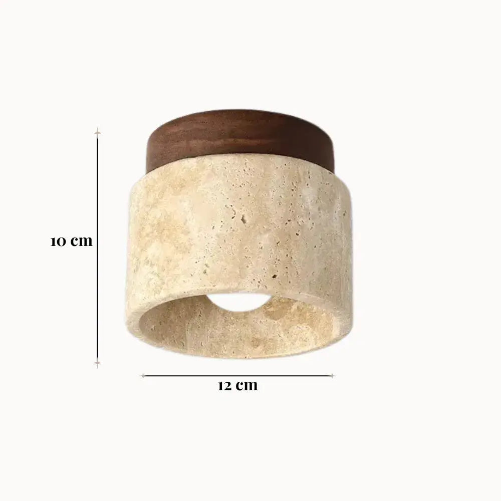 Plafón Moderno de Travertino y Madera Sólida | Noor