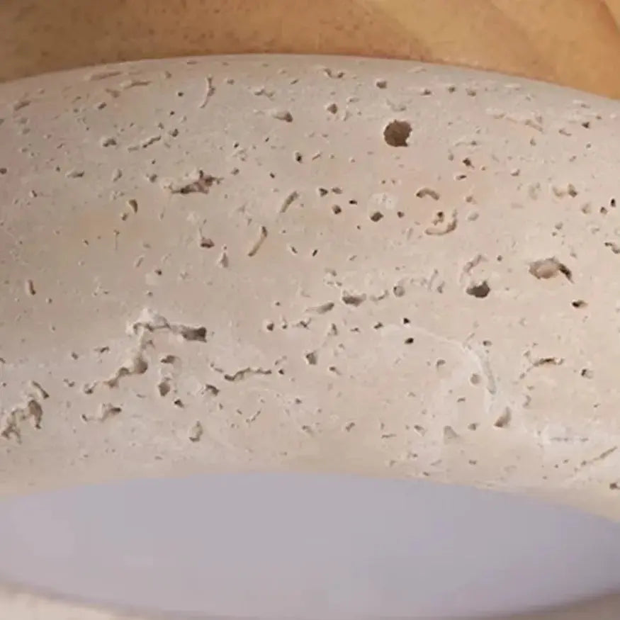 Lámpara de techo moderna en travertino y madera | Norden