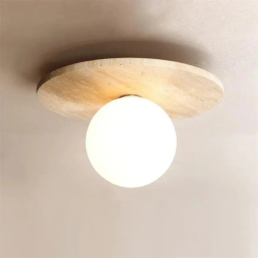 Plafón Escandinavo en Travertino y Madera | Tärna