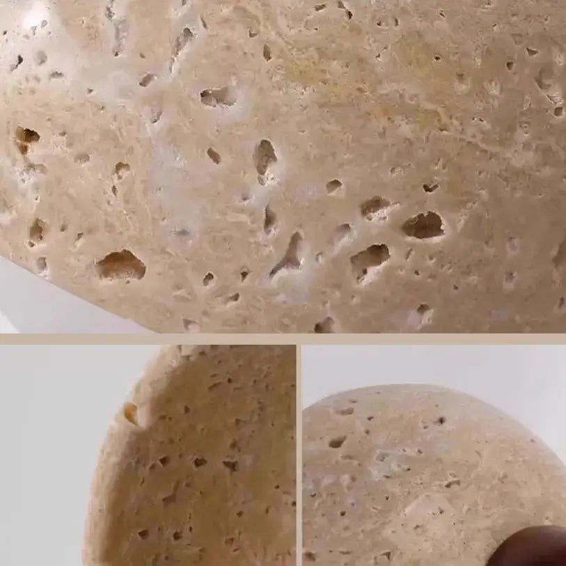 Vare - Lámpara de Techo Escandinava en Travertino y Madera