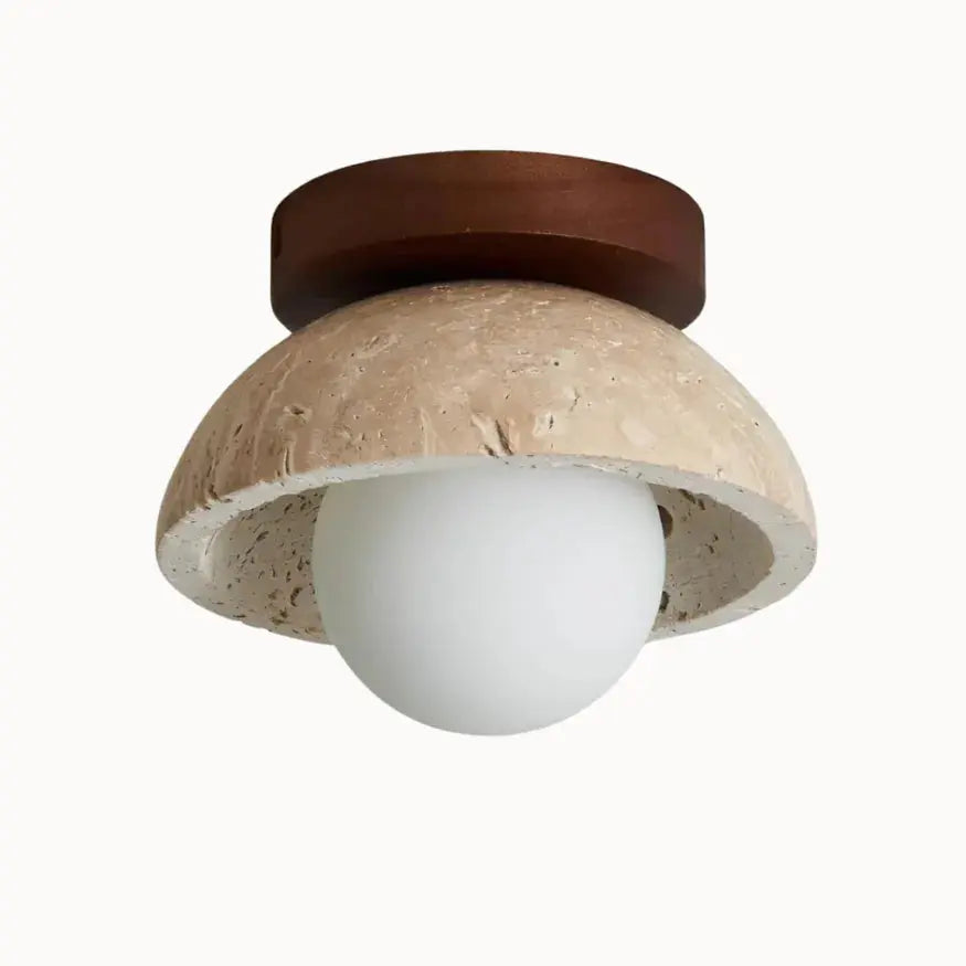 Vare - Lámpara de Techo Escandinava en Travertino y Madera