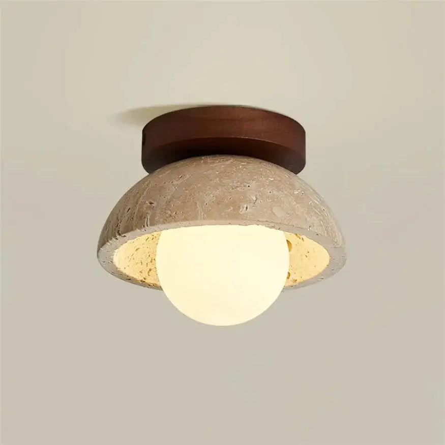 Vare - Lámpara de Techo Escandinava en Travertino y Madera