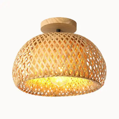 Plafón Minimalista de Bambú Ø 30 cm | Luna