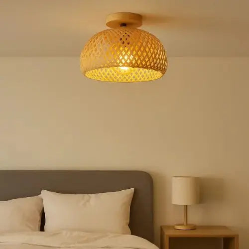 Plafón Minimalista de Bambú Ø 30 cm | Luna