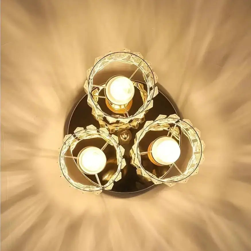Lámpara de techo moderna de vidrio - Iluminación con 3 bombillas | Leif