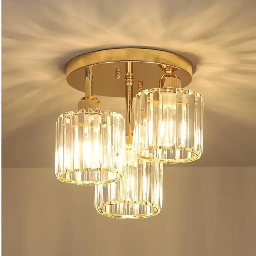 Lámpara de techo moderna de vidrio - Iluminación con 3 bombillas | Leif
