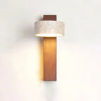 Elegante Aplique de Pared en Madera y Travertino | Solberg