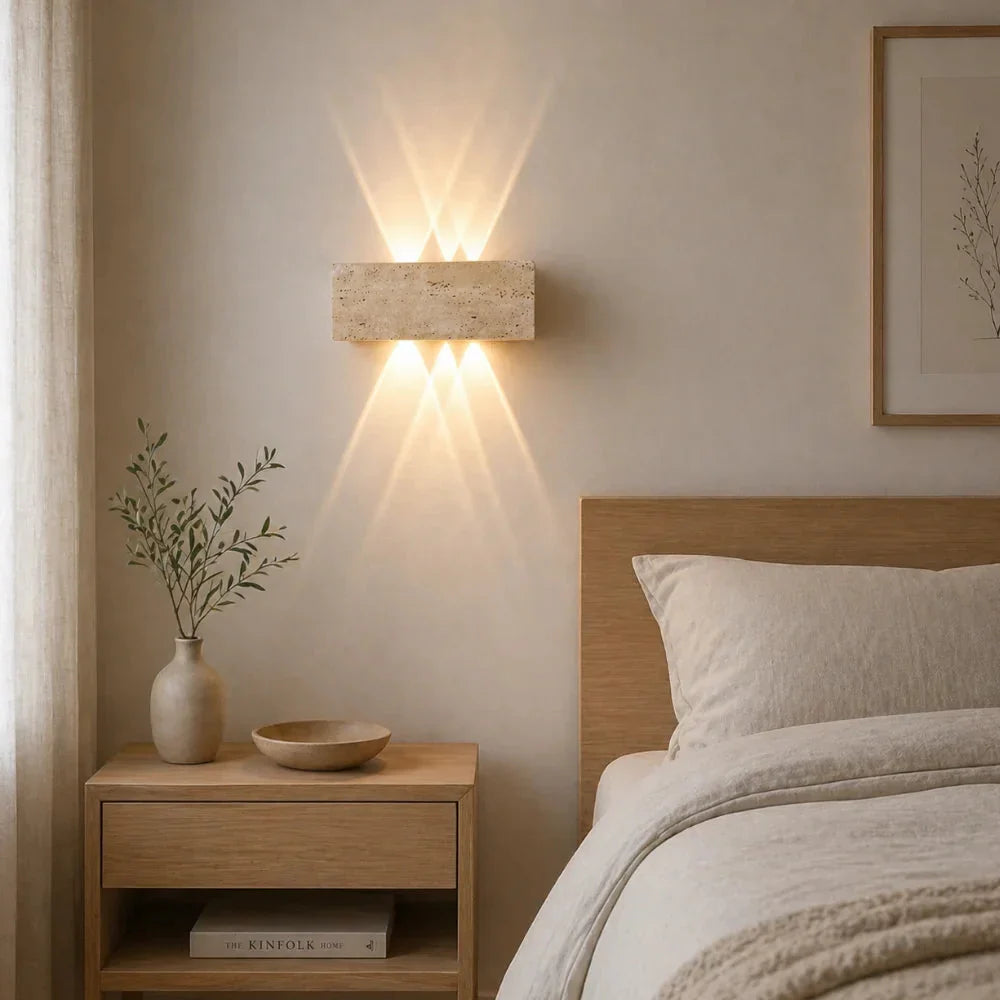 LED Wall Sconce in Travertine Design | Sorell