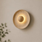 Stona: Aplique de Pared de Diseño en Travertino y Madera con Iluminación LED