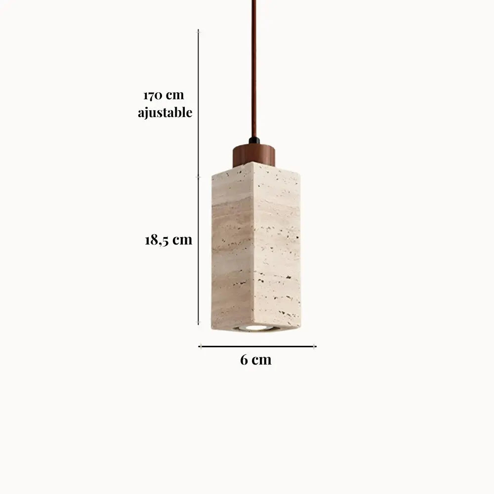 Suspensión Escandinava de Travertino y Madera | Koben