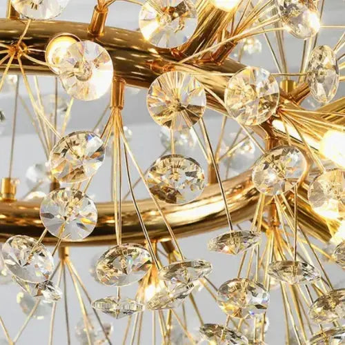 Moderna lámpara de suspensión de cristal y metal dorado - Ø 35 cm | Signe