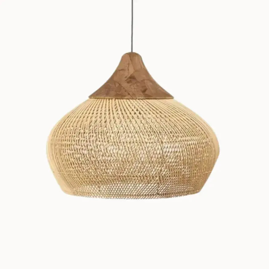 Pantalla de Ratán Natural de 50 cm de Diámetro | Kaia