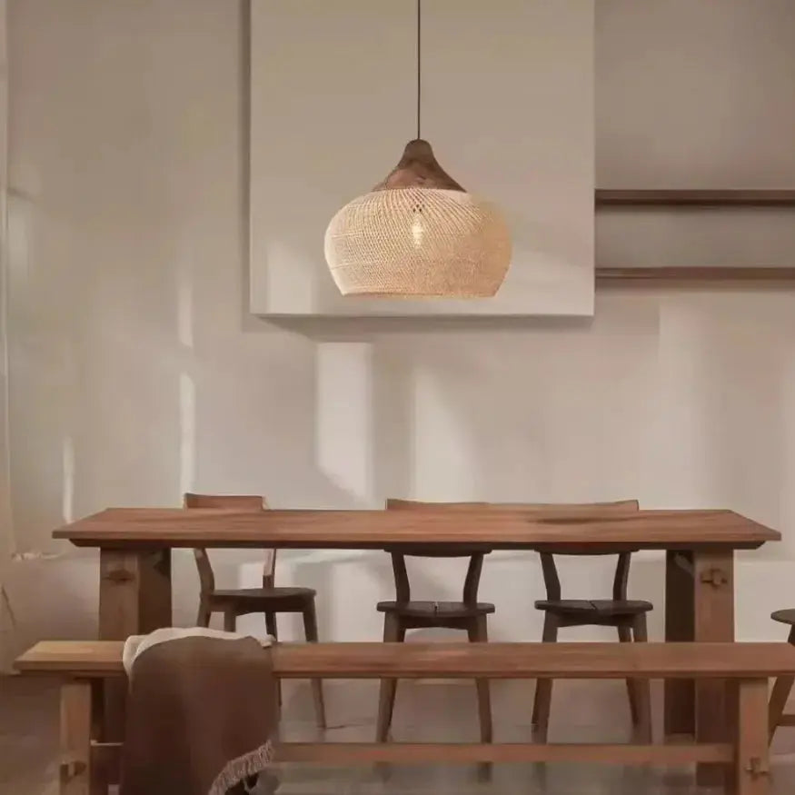 Pantalla de Ratán Natural de 50 cm de Diámetro | Kaia
