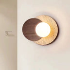 Escandinavian Wall Sconce in Travertine and Wood | Verdalsøra